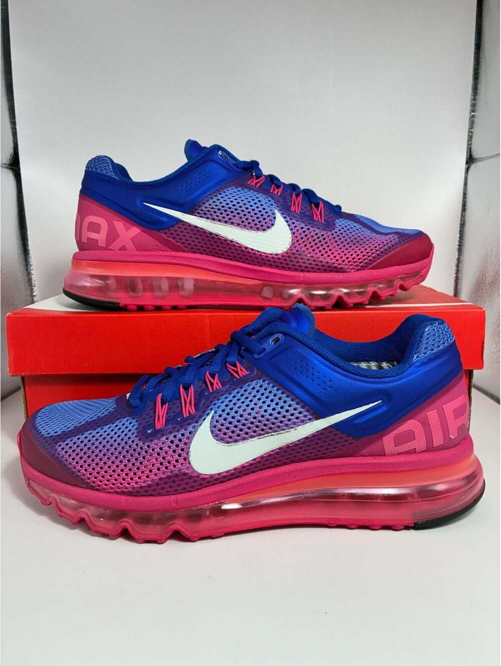 Size 8m/9.5w - Nike Air Max+ 2013 Blue Force Hyper Pink
